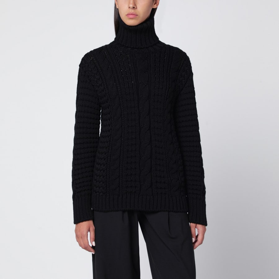 Moncler X Edward Enninful Maglione dolcevita nero in lana