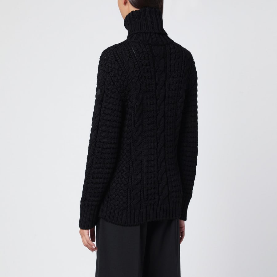 Moncler X Edward Enninful Maglione dolcevita nero in lana, view 3