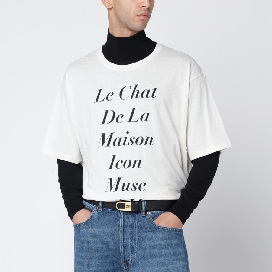 Valentino Garavani T-Shirt avorio Le Chat De La Maison Icon Muse Anti Hero