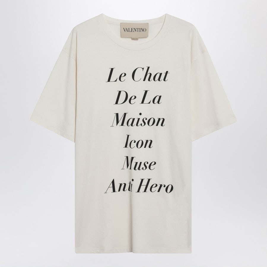 Valentino Garavani T-Shirt avorio Le Chat De La Maison Icon Muse Anti Hero, view 5