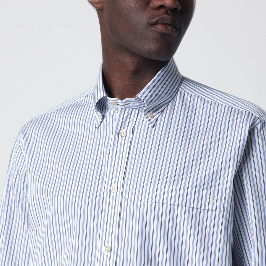 Valentino Garavani Camicia avorio a righe azzurre/blu, view 4