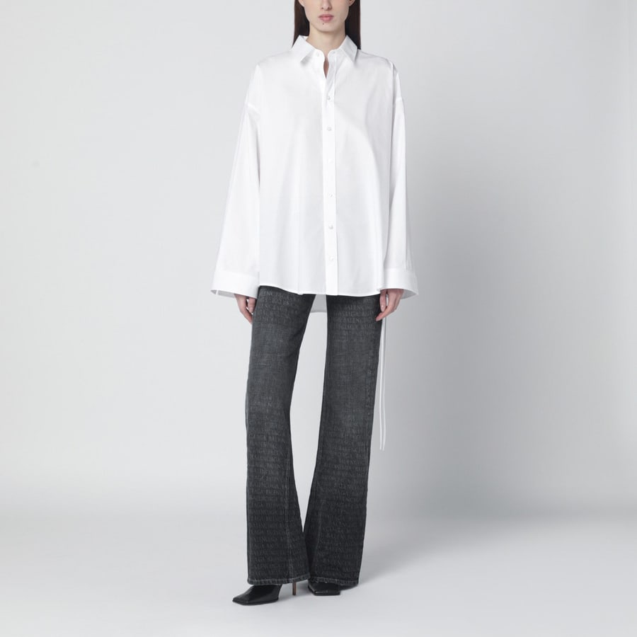 Balenciaga Camicia bianca in cotone con lacci