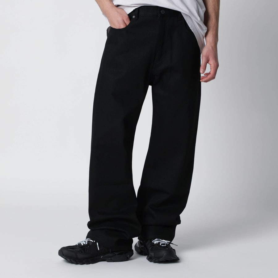 Balenciaga Pantaloni neri in denim di cotone