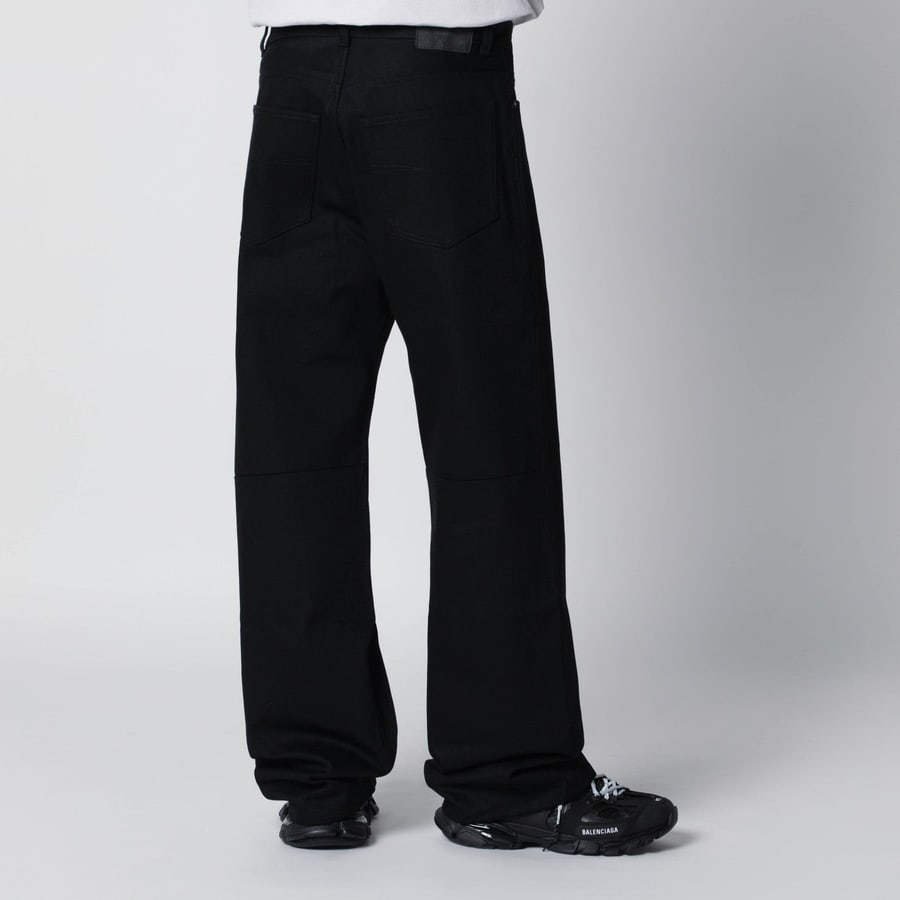 Balenciaga Pantaloni neri in denim di cotone, view 4