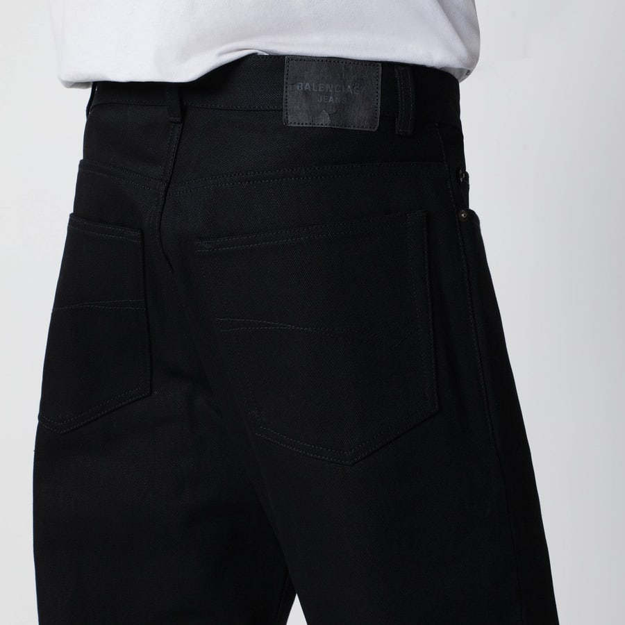 Balenciaga Pantaloni neri in denim di cotone, view 5