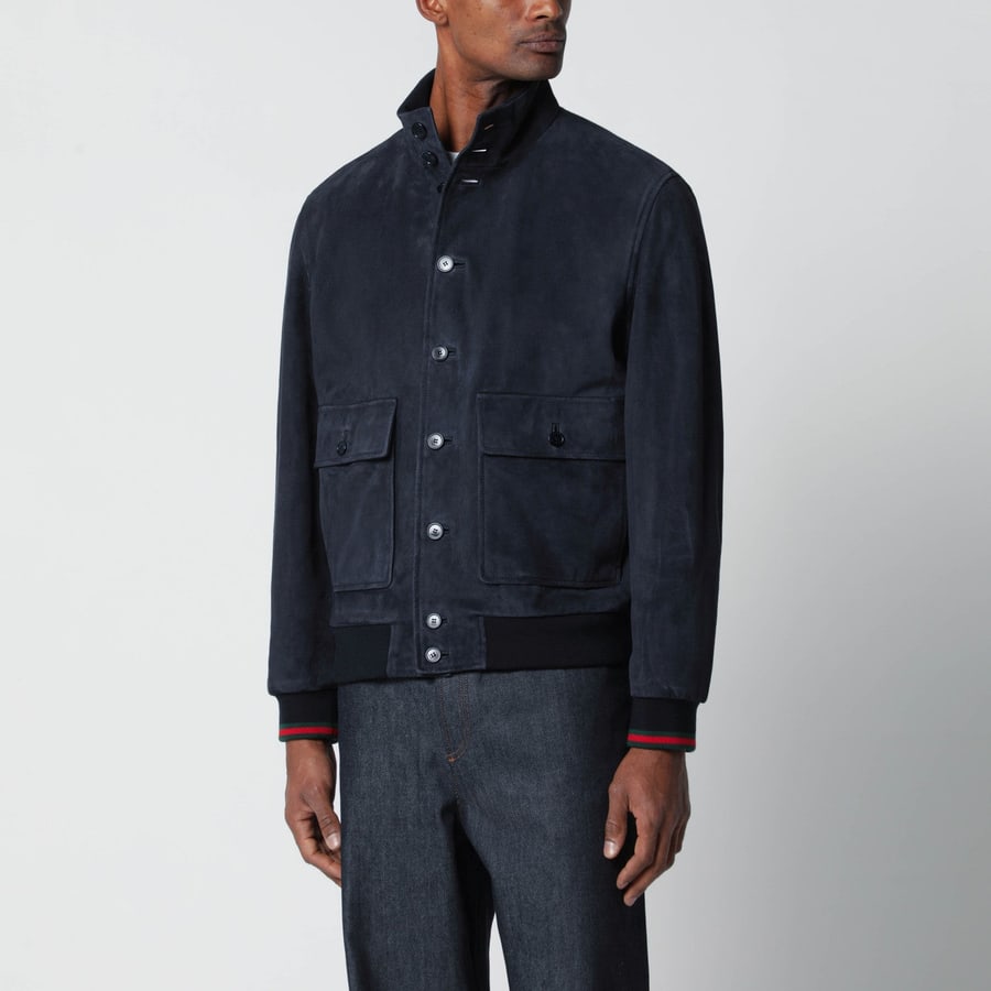 Gucci Giacca blu in pelle