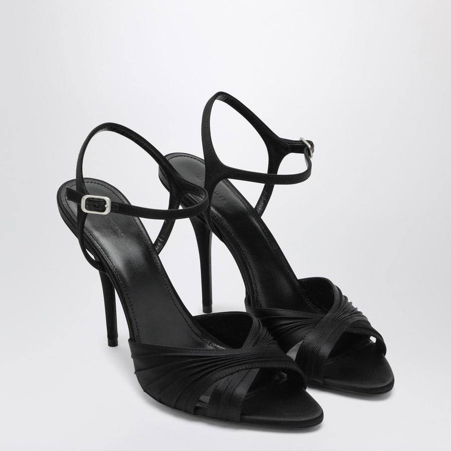 Balenciaga Sandali Dynastie neri in satin, view 2