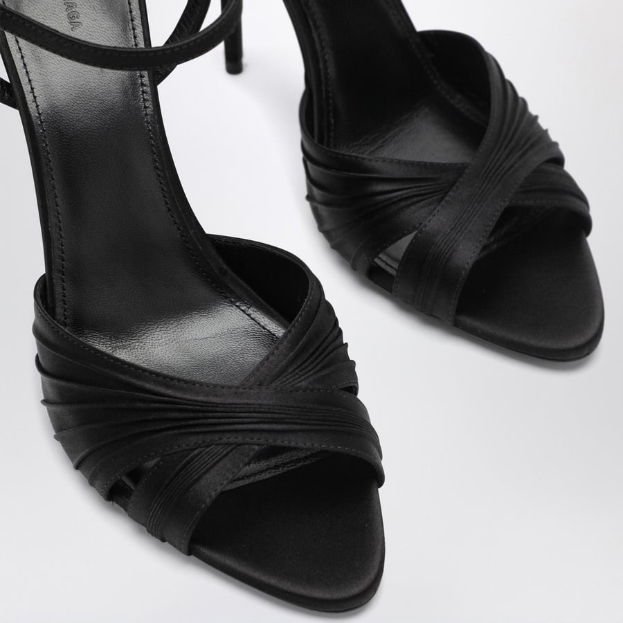 Balenciaga Sandali Dynastie neri in satin, view 5