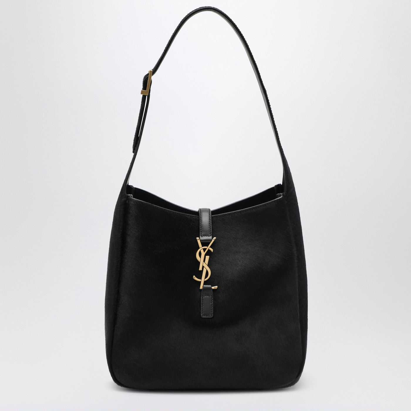 Saint Laurent Borsa a spalla Le 5 A 7 nera effetto cavallino