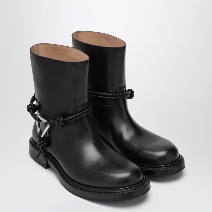 Bottega Veneta Stivaletti James neri in pelle, view 2