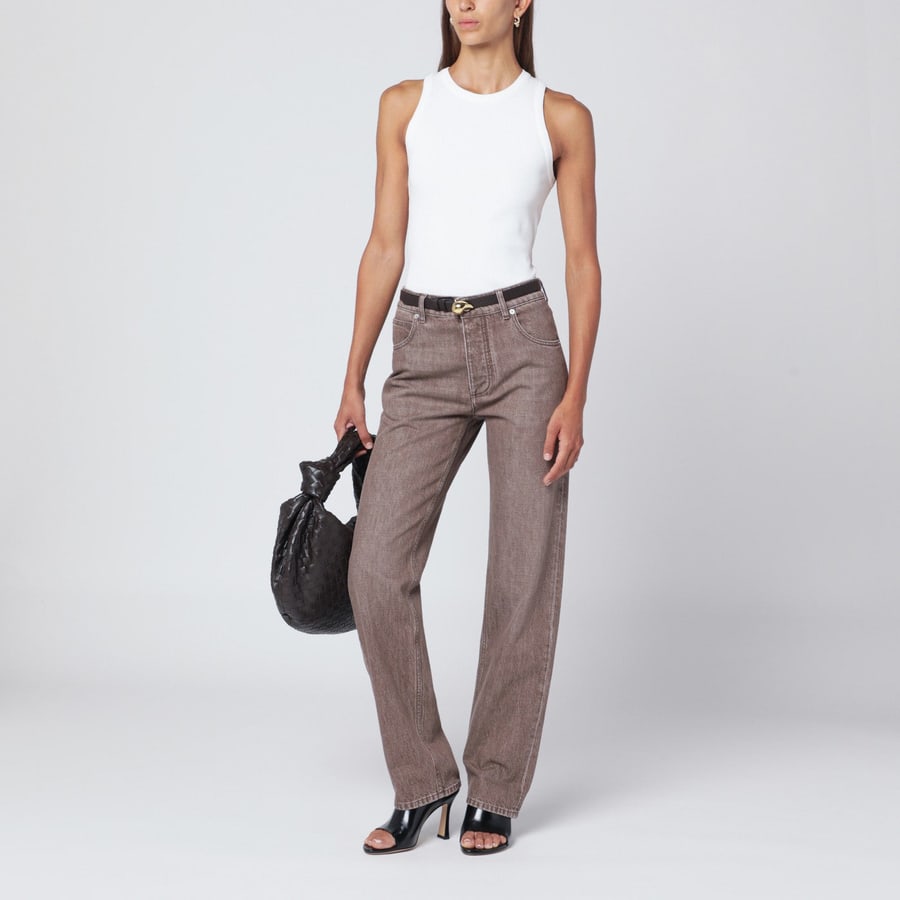 Bottega Veneta Jeans dritto marrone, view 2