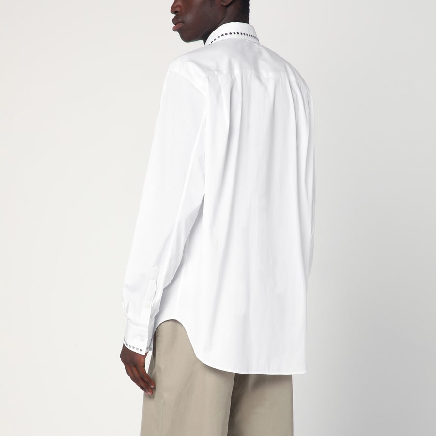Alexander McQueen Camicia con borchie bianca in cotone, view 3