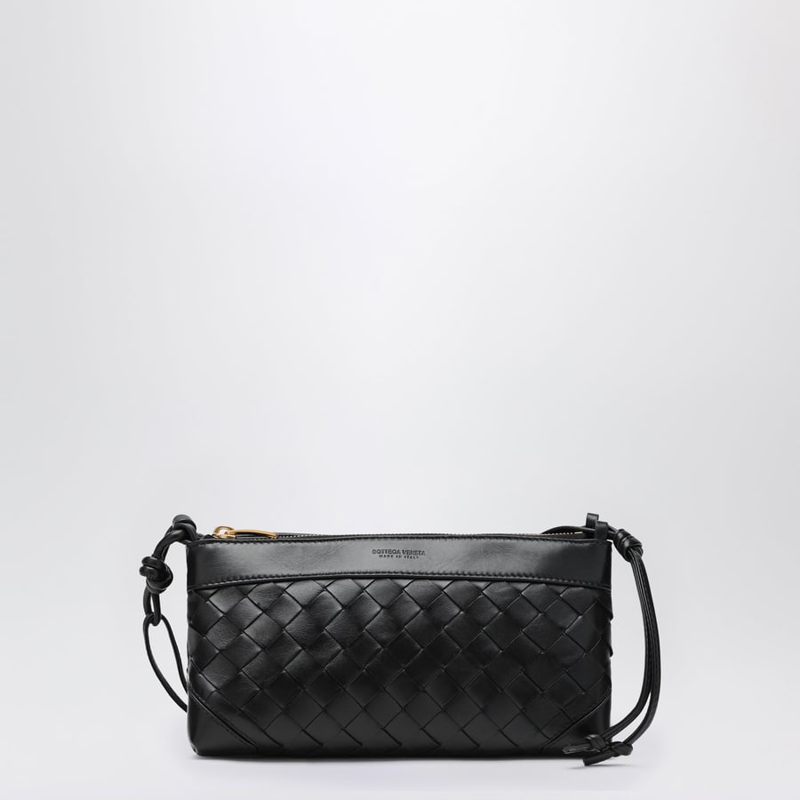 Bottega Veneta Borsa Double Patch nera in pelle e Intrecciato