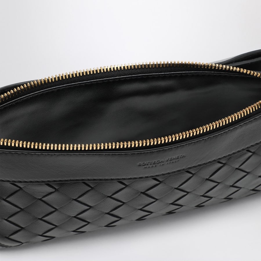 Bottega Veneta Borsa Double Patch nera in pelle e Intrecciato, view 5
