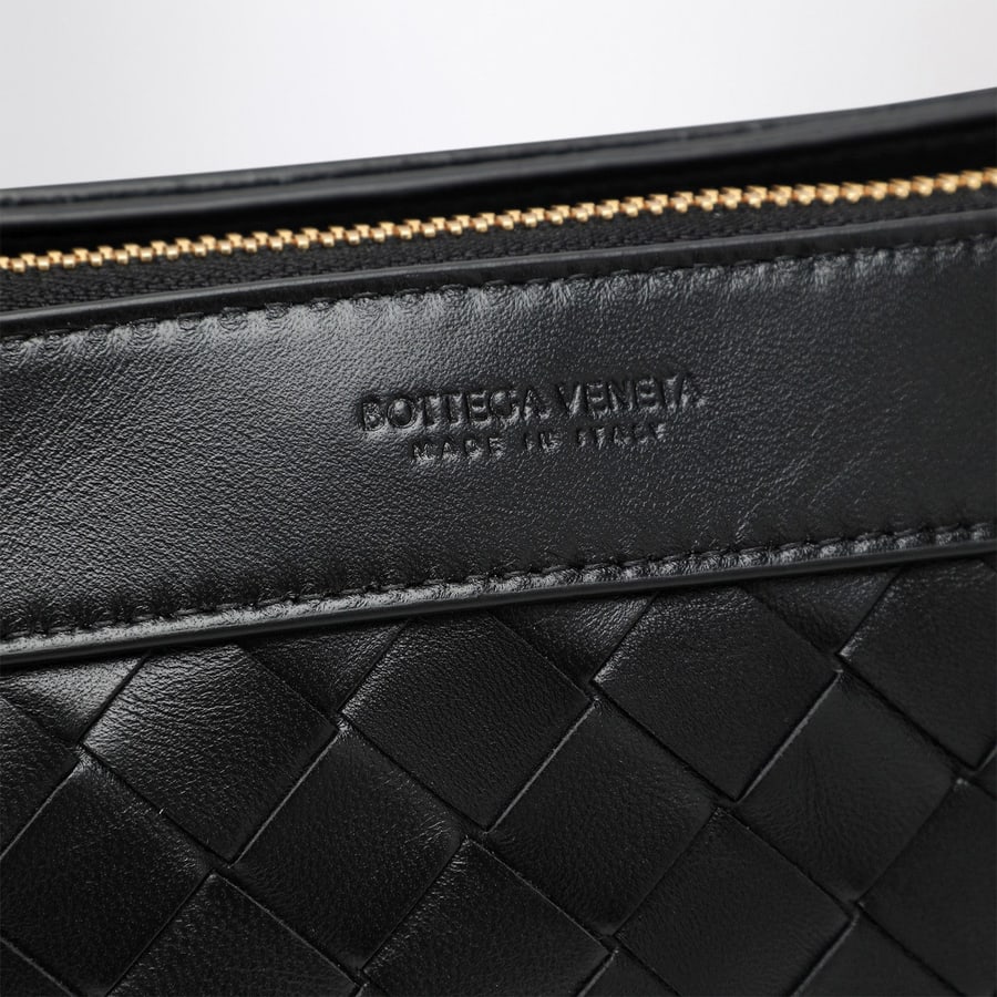 Bottega Veneta Borsa Double Patch nera in pelle e Intrecciato, view 7