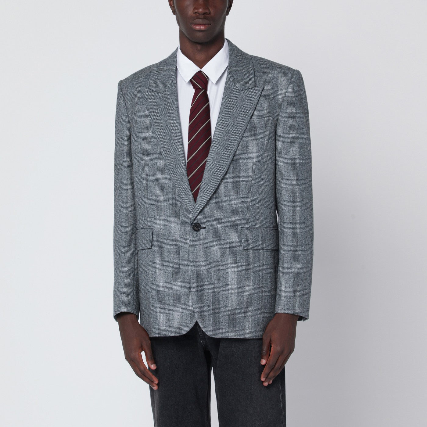 Saint Laurent Giacca grigia in Principe di Galles