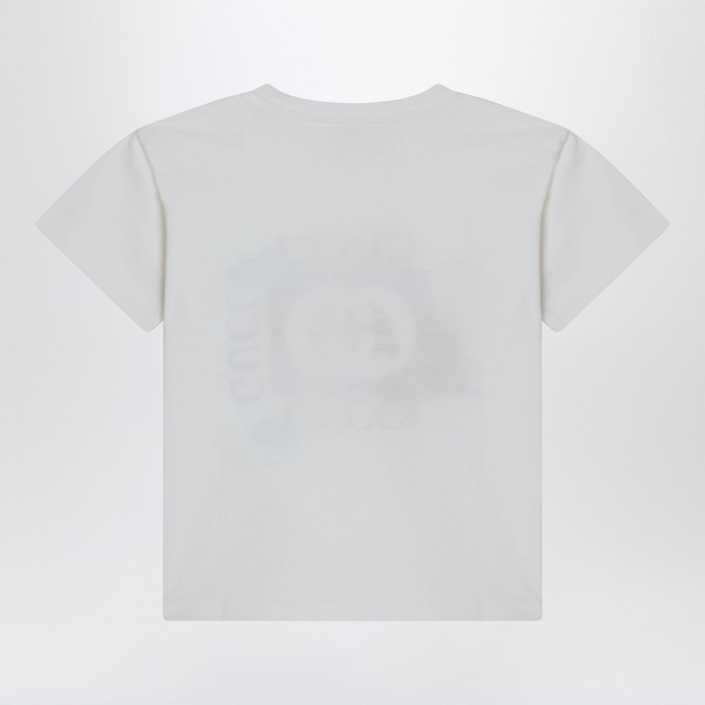 Gucci T-shirt bianca con stampa logo, view 2