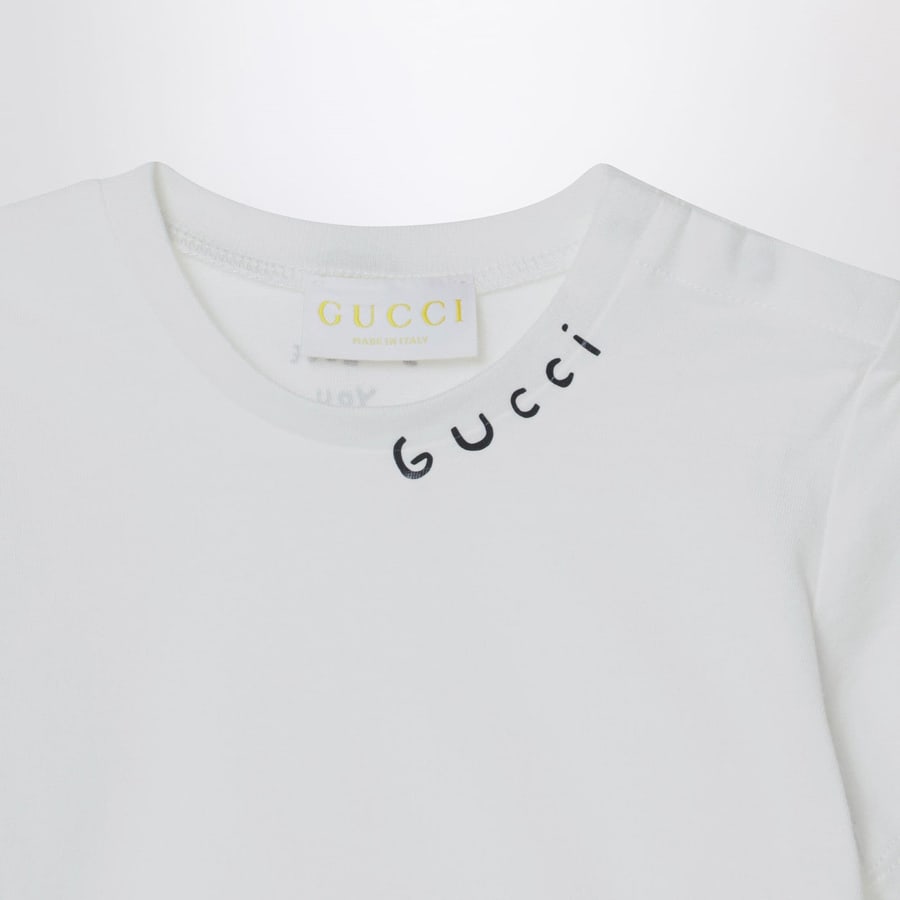 Gucci T-shirt bianca con logo, view 3