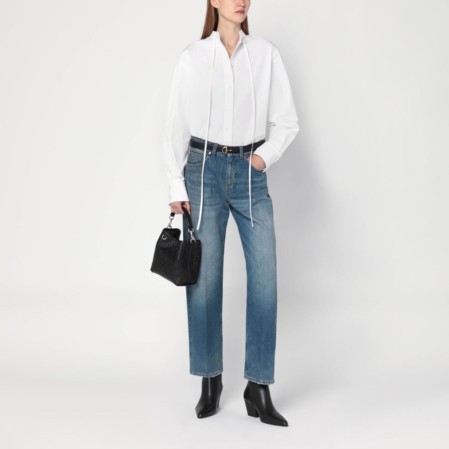 Gucci Camicia bianca in popeline di cotone, view 2