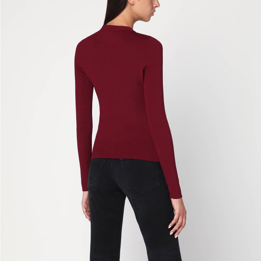 Balenciaga Maglia Nano BB burgundy a costine, view 3