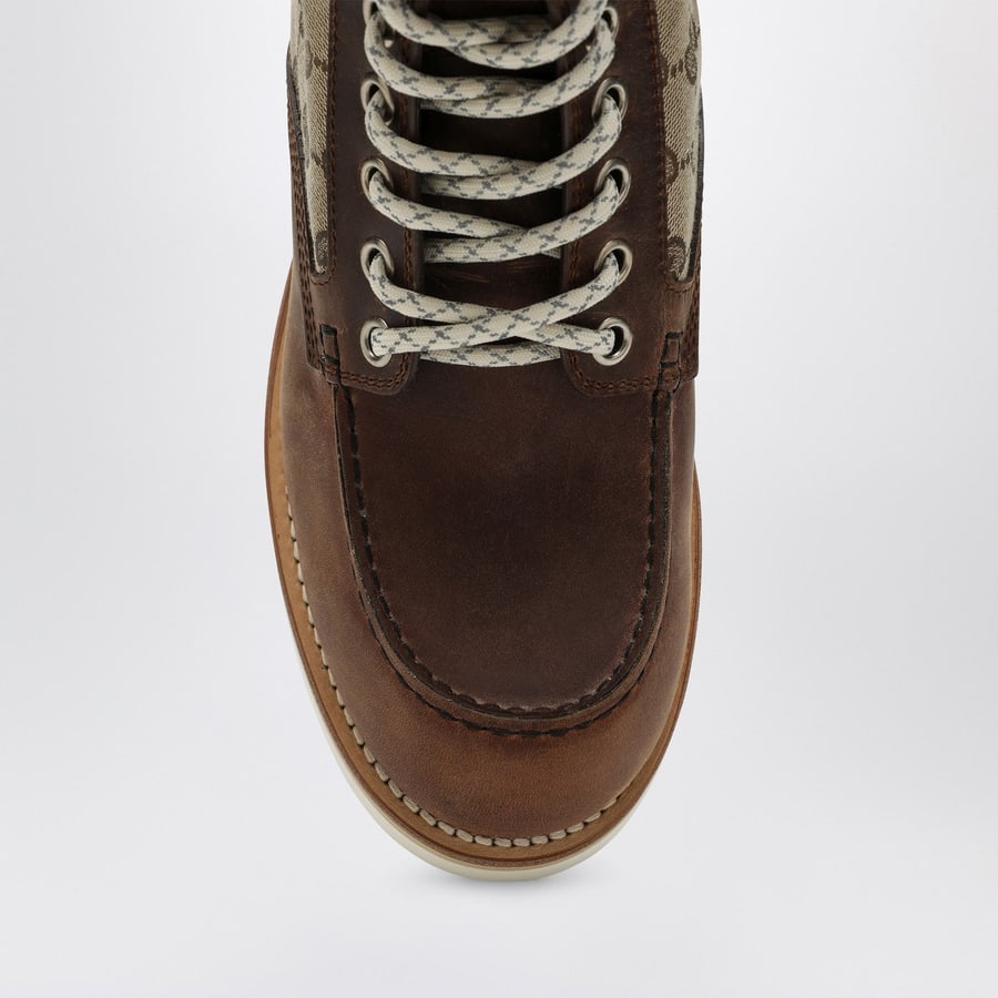 Gucci Stivaletto stringato con inserto GG, view 3