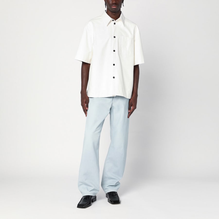 Bottega Veneta Camicia in pelle bianca, view 2