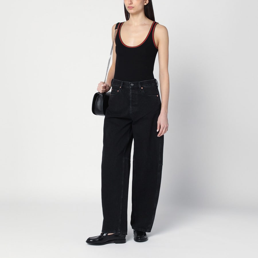 Gucci Jeans ampio nero, view 2