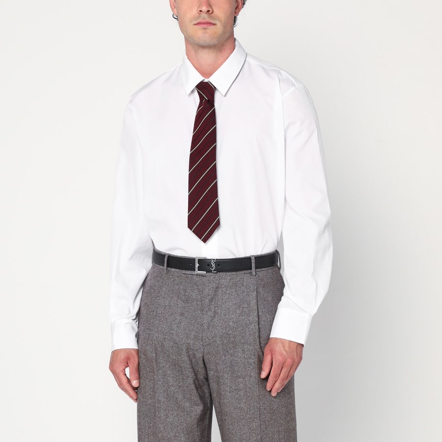 Saint Laurent Camicia Cassandre bianca in cotone
