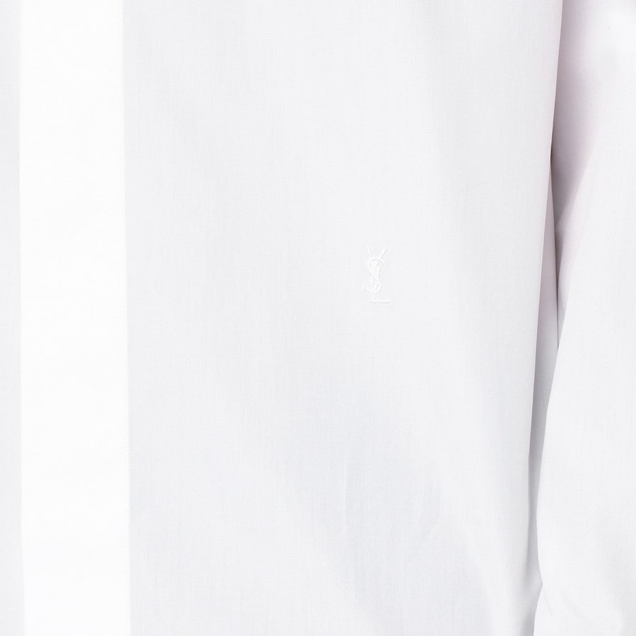 Saint Laurent Camicia Cassandre bianca in cotone, view 4