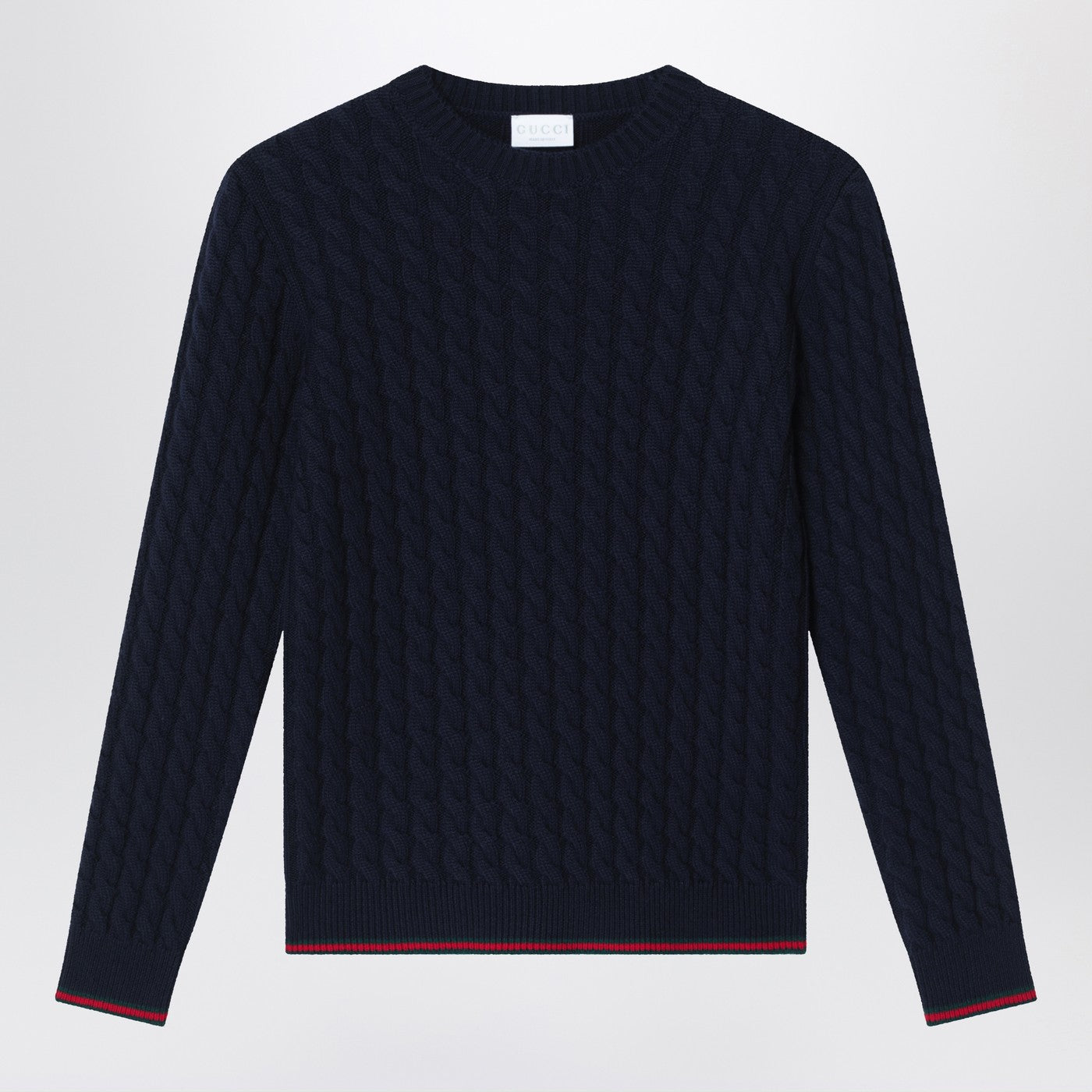 Gucci Maglione a trecce blu in lana