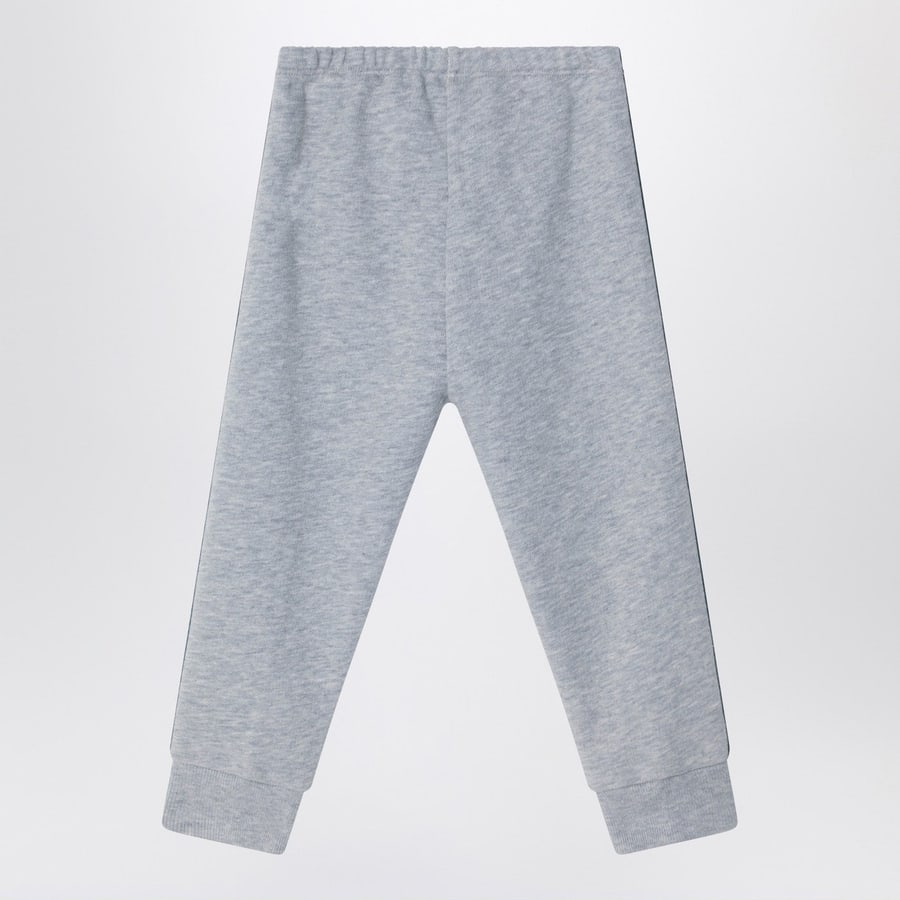 Gucci Pantalone jogging grigio con nastro Web, view 2