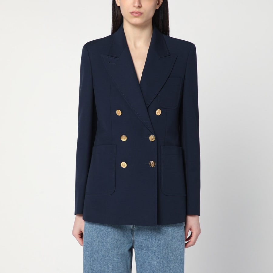 Gucci Giacca doppiopetto blu in cotone