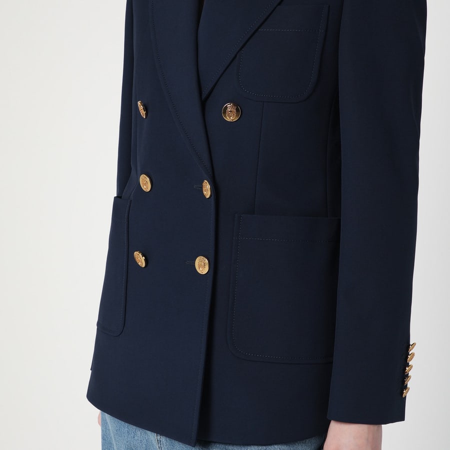Gucci Giacca doppiopetto blu in cotone, view 4