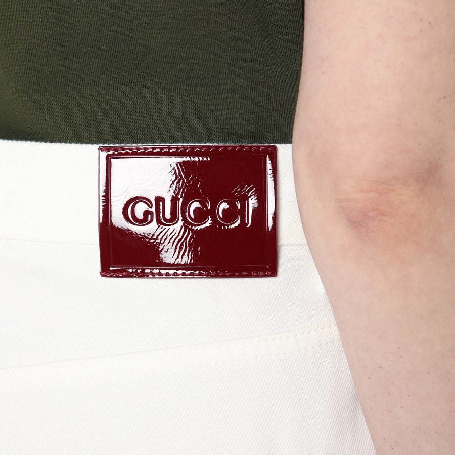 Gucci Pantalone flare corto bianco, view 5
