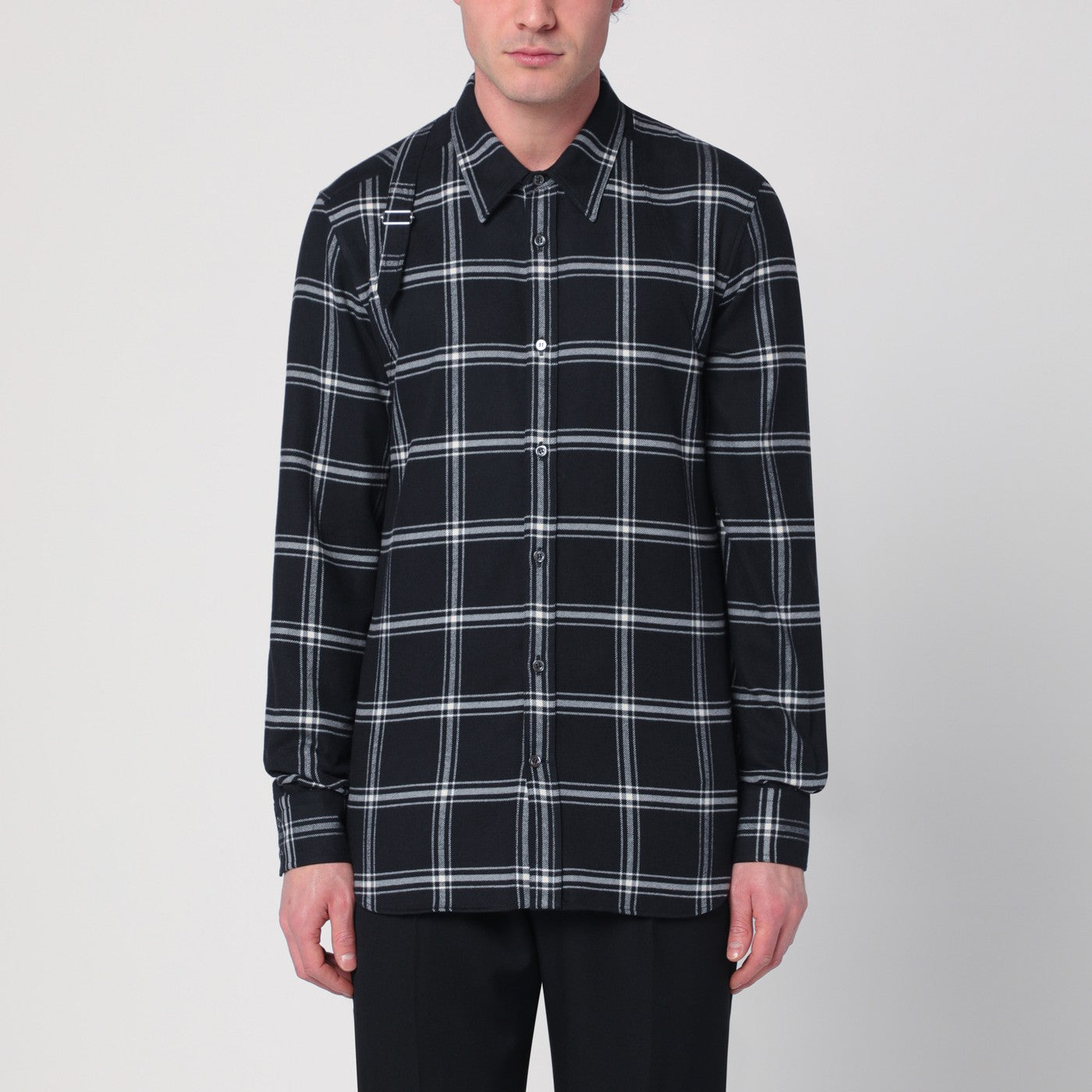 Alexander McQueen Camicia in flanella di cotone a quadri