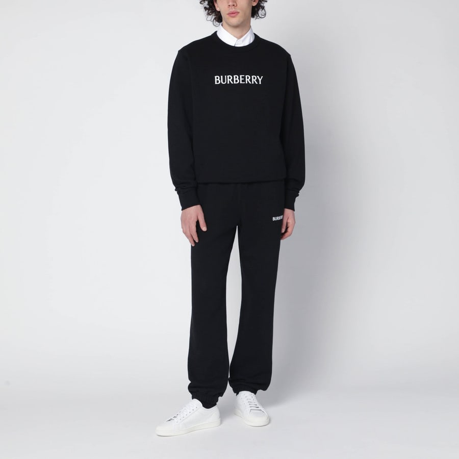 Burberry Pantalone jogging nero con logo, view 2