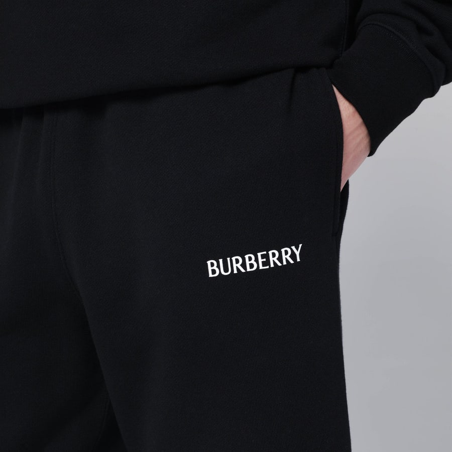Burberry Pantalone jogging nero con logo, view 5