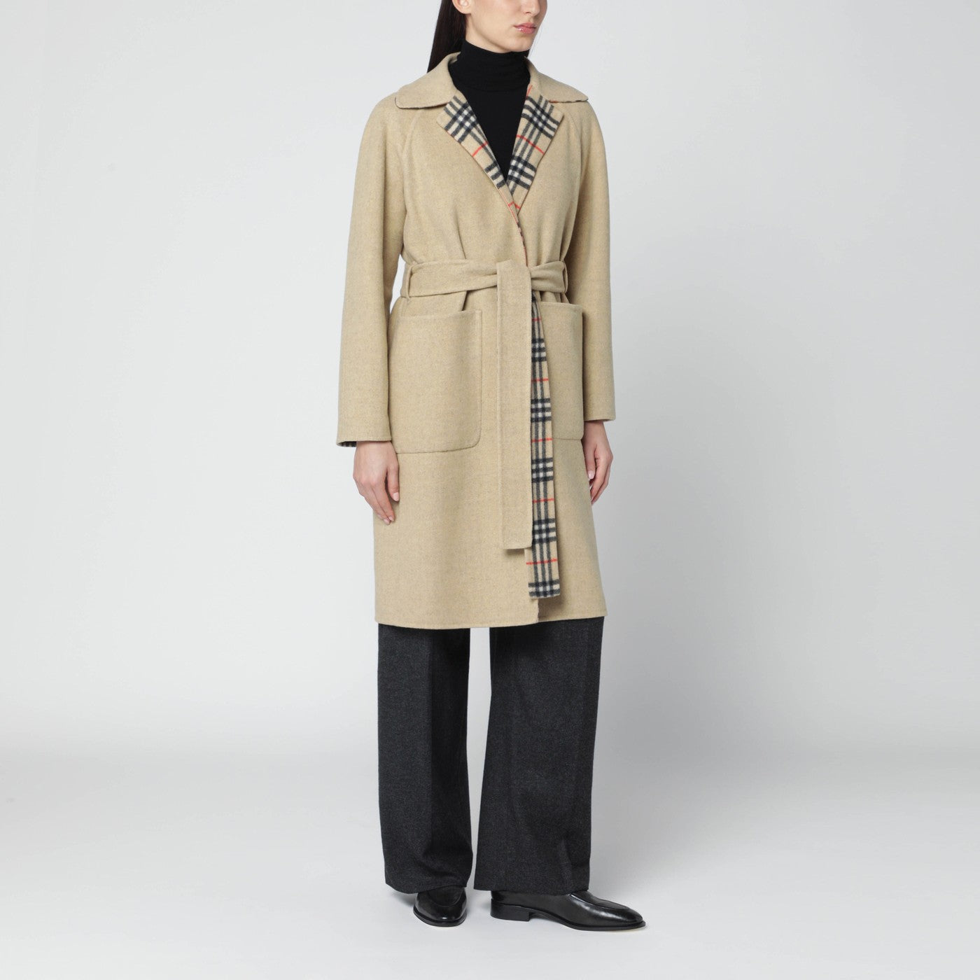 Burberry Cappotto reversibile color sabbia in lana