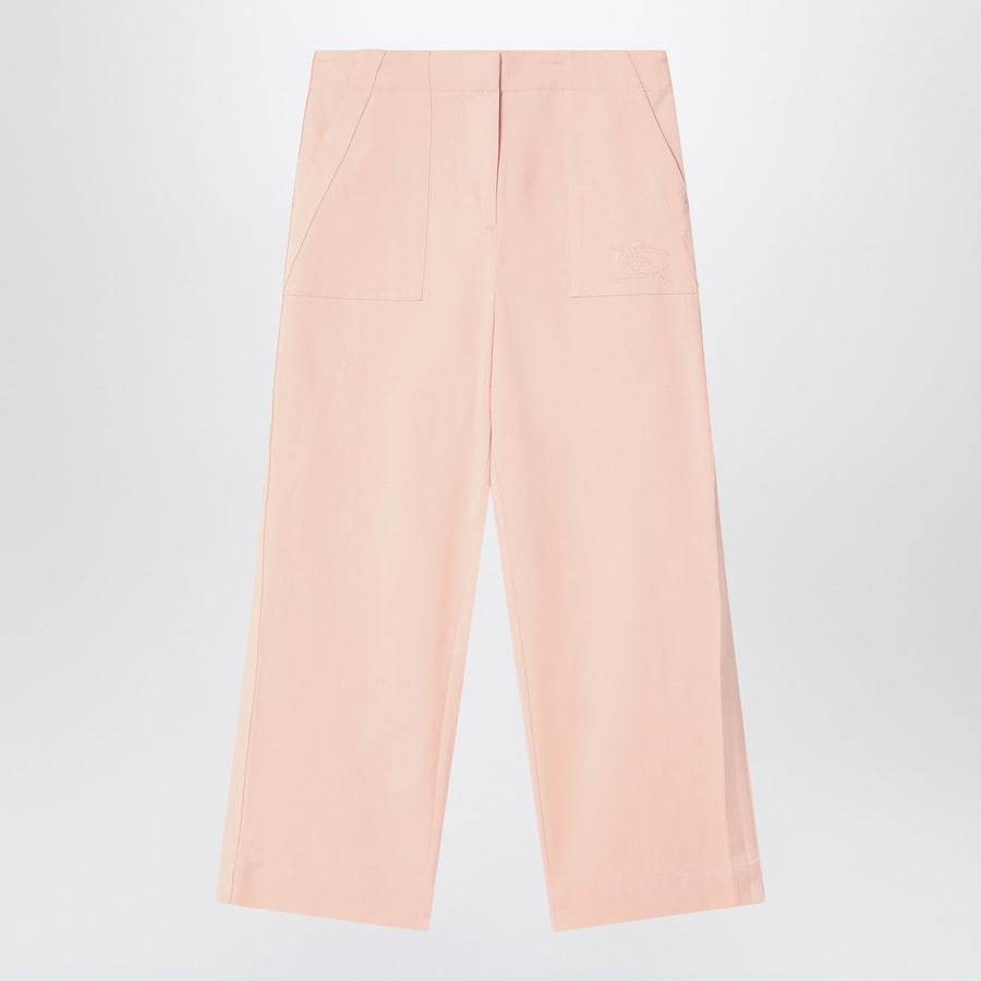 Burberry Pantalone rosa chiaro in misto cotone