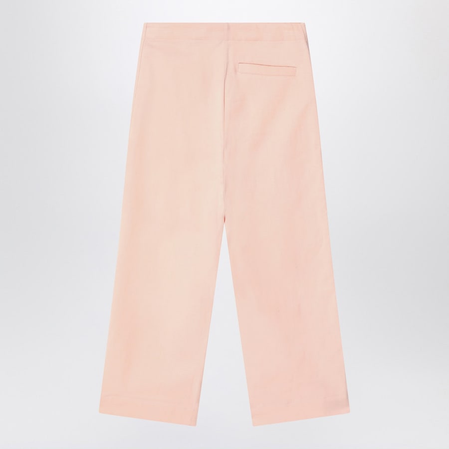 Burberry Pantalone rosa chiaro in misto cotone, view 2