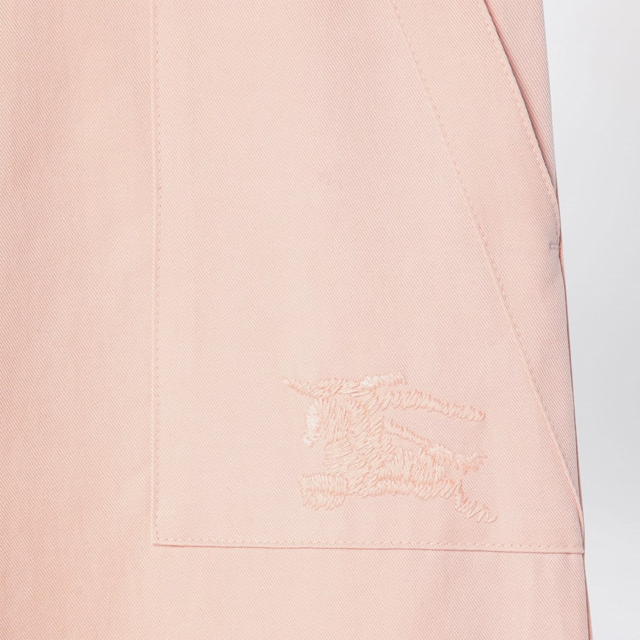Burberry Pantalone rosa chiaro in misto cotone, view 3