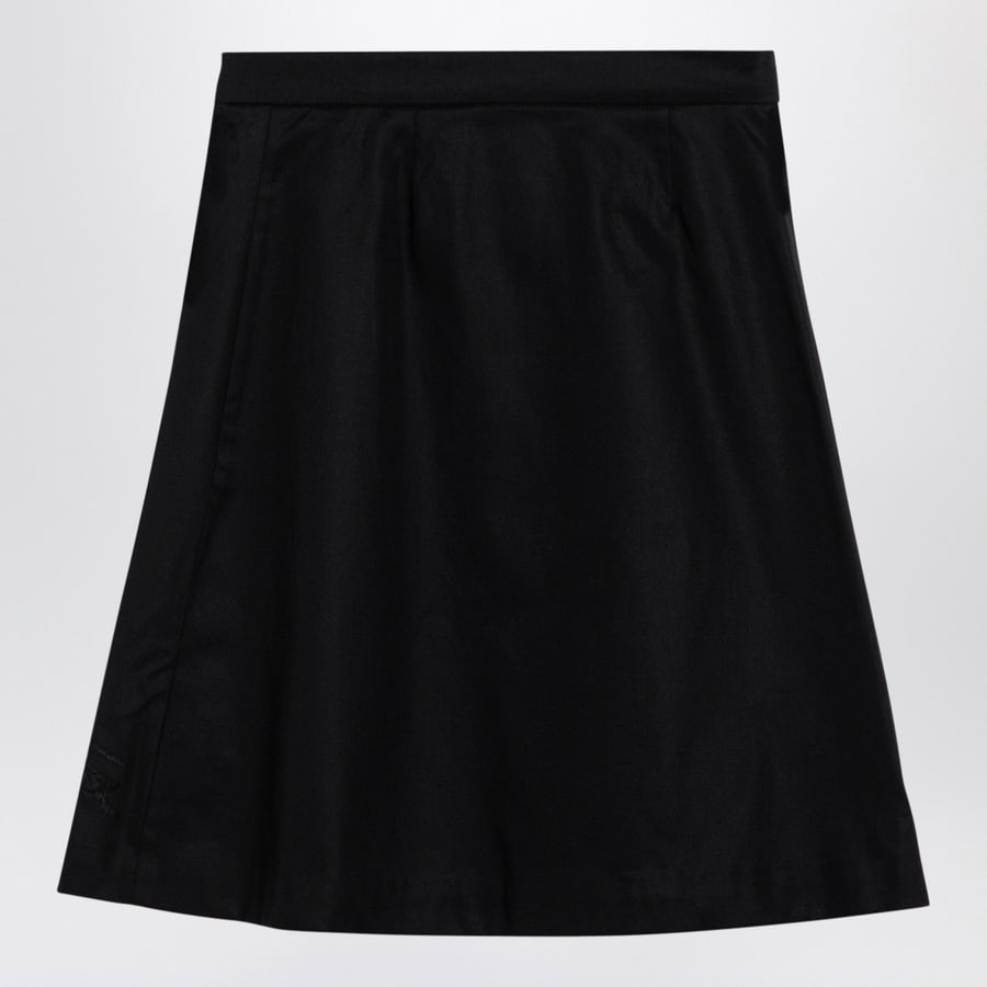 Burberry Gonna nera in misto cotone, view 2