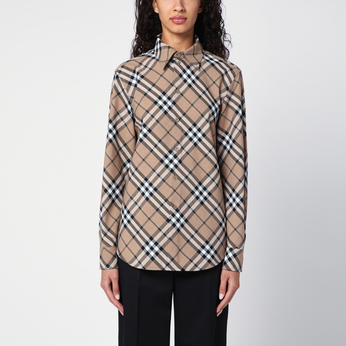 Burberry Camicia motivo Check in misto lana