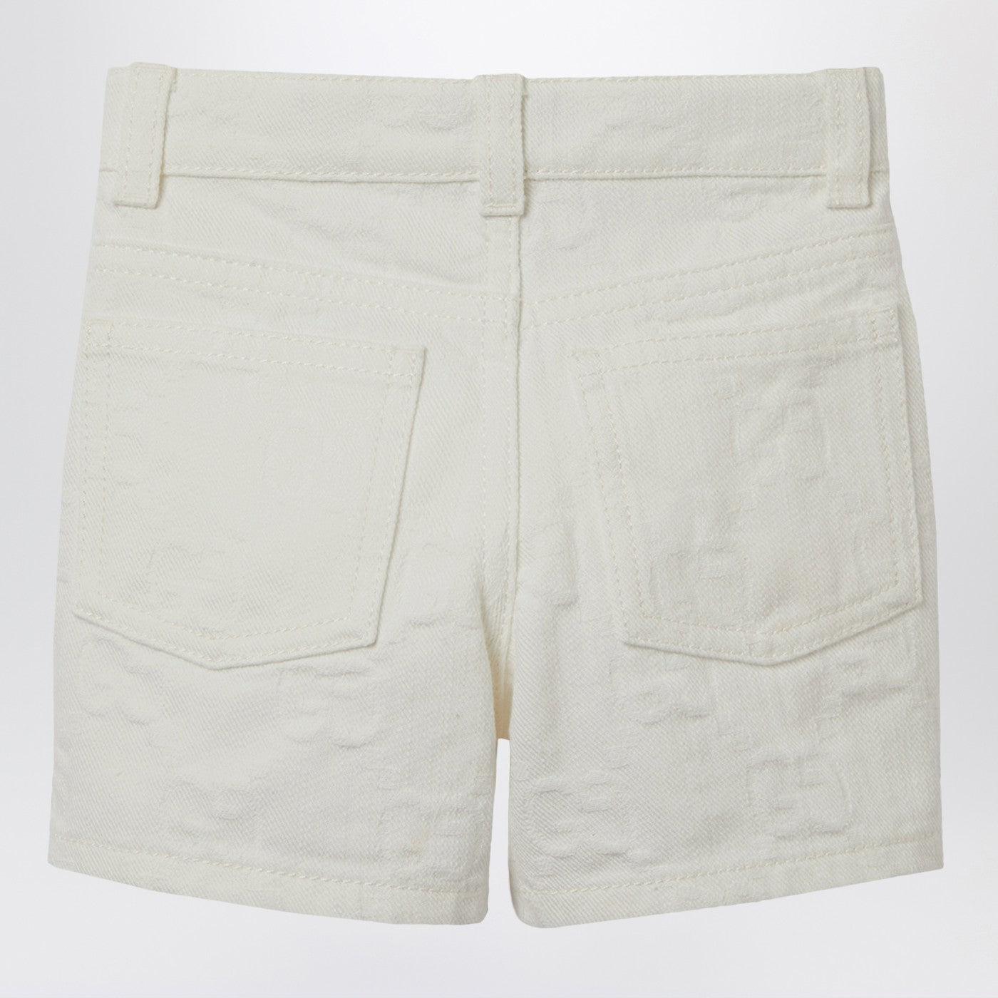 Gucci Shorts bianco in denim GG jacquard, view 2
