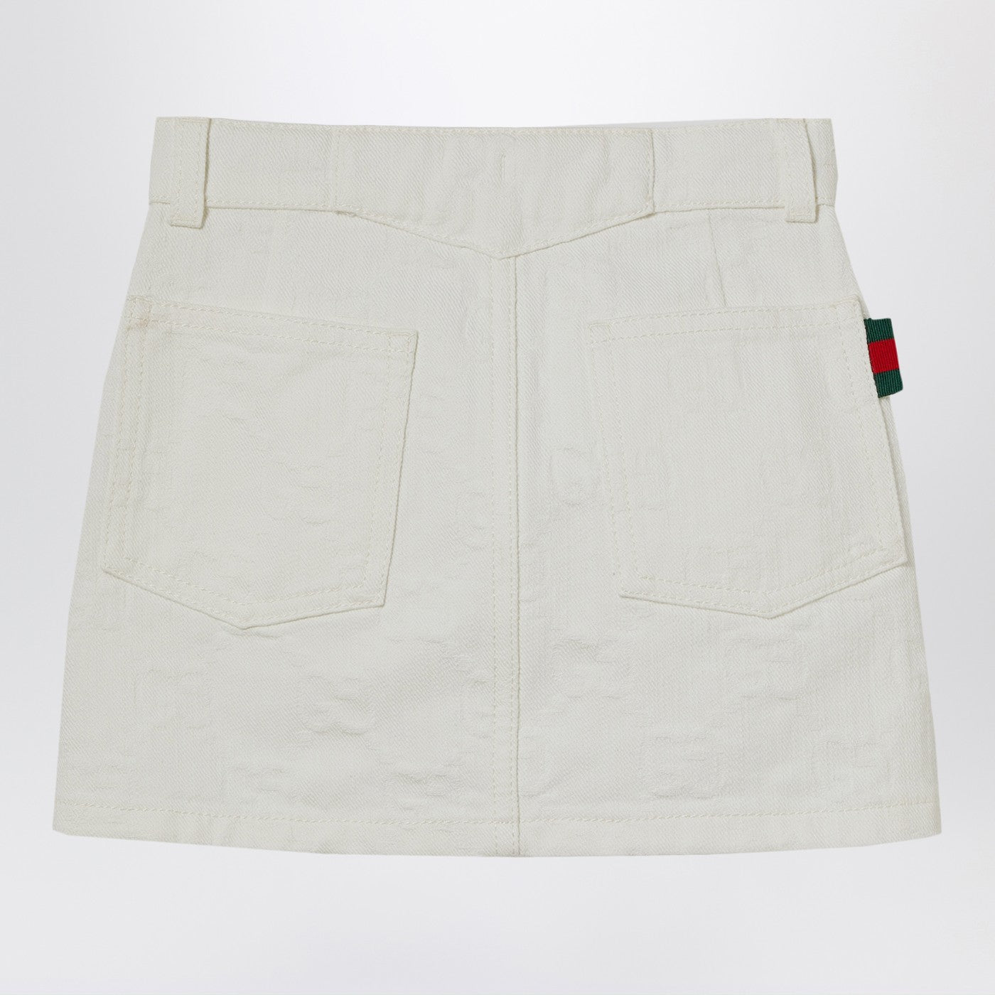Gucci Gonna bianca in denim GG jacquard, view 2