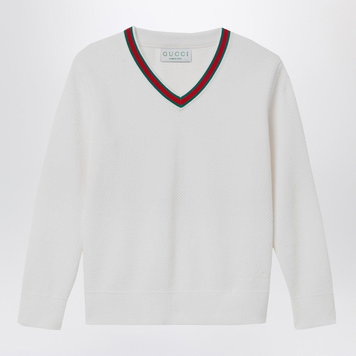 Gucci Maglione bianco con nastro Web