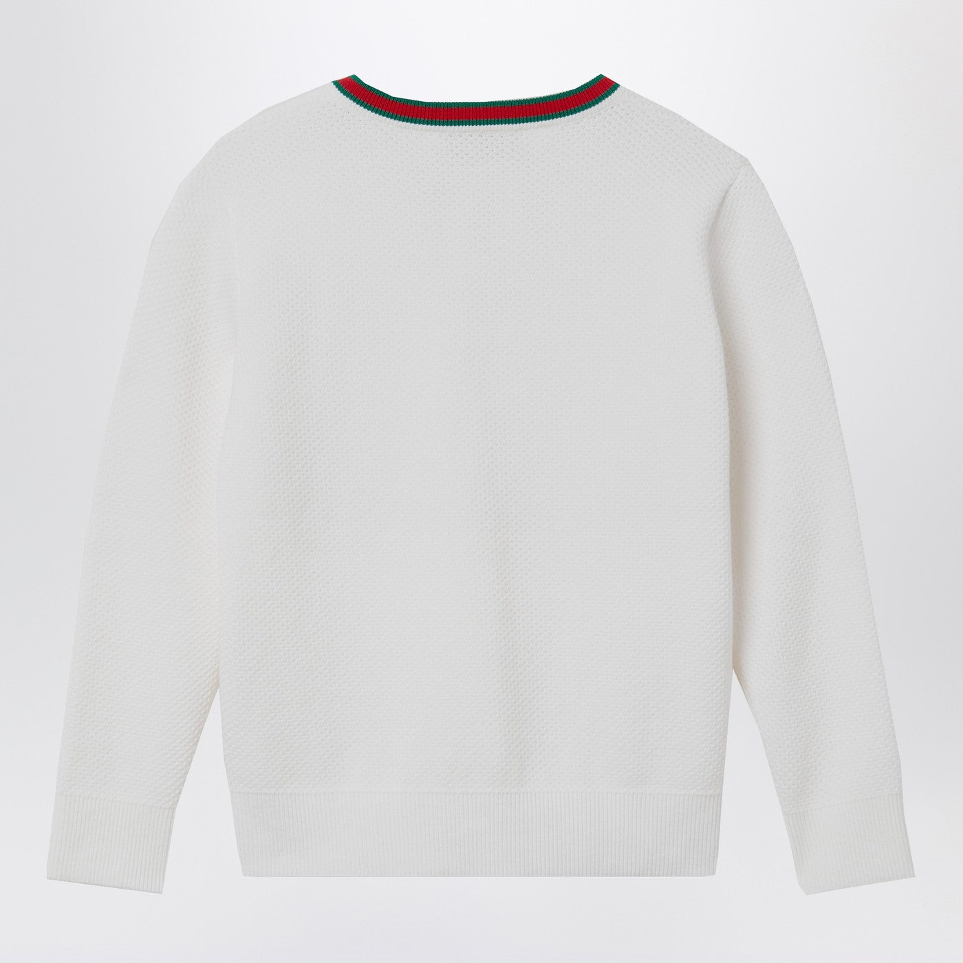 Gucci Maglione bianco con nastro Web, view 2