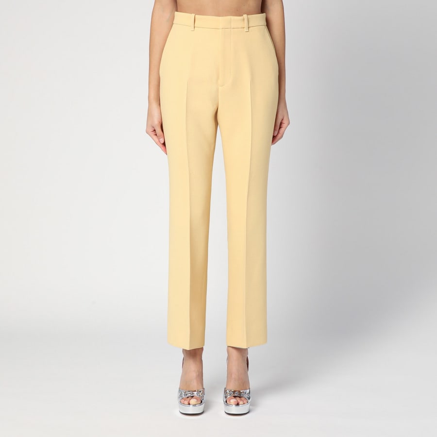 Gucci Pantalone color crema in crêpe di lana