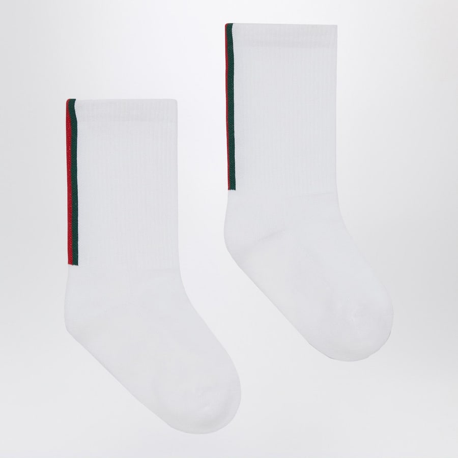 Gucci Calzini bianchi con nastro Web, view 2