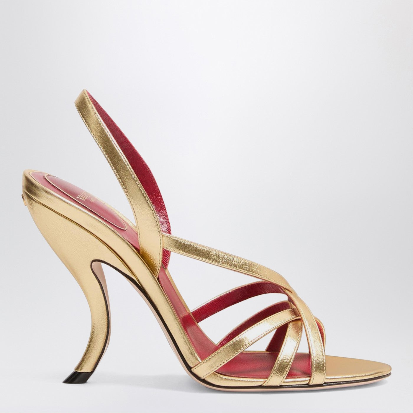 Valentino Garavani Sandalo Fetishique oro in pelle